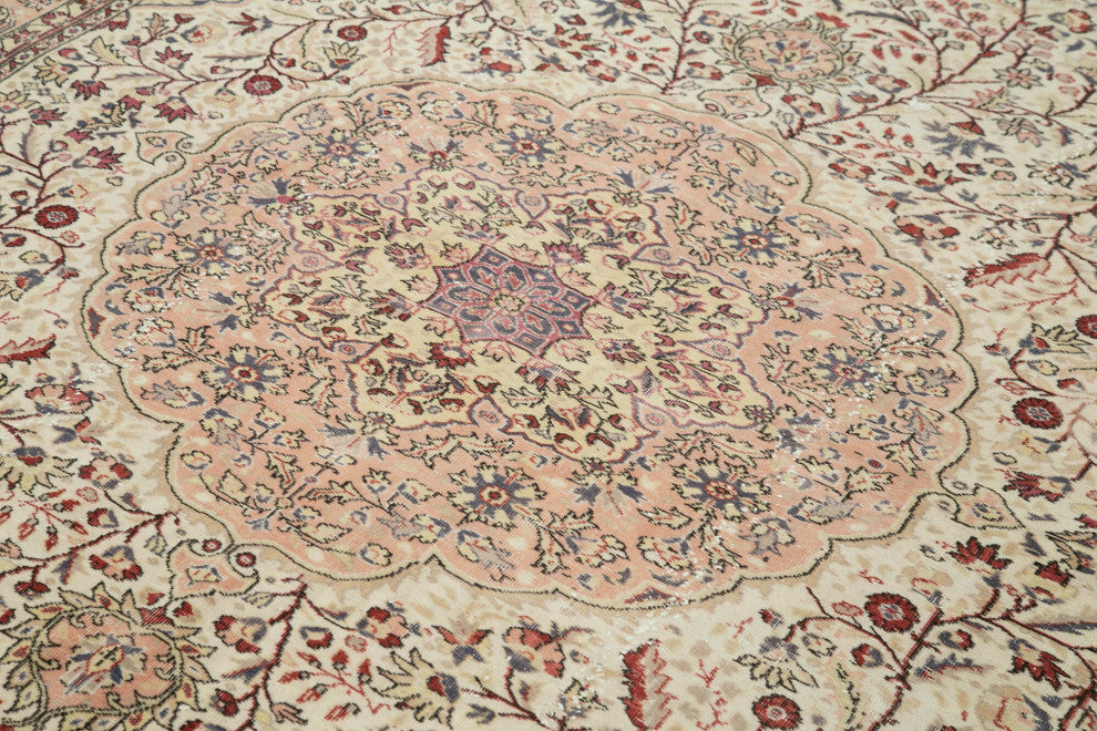 Rug N Carpet - Handwoven Turkish 6' 8'' x 9' 1'' Distressed Area Rug