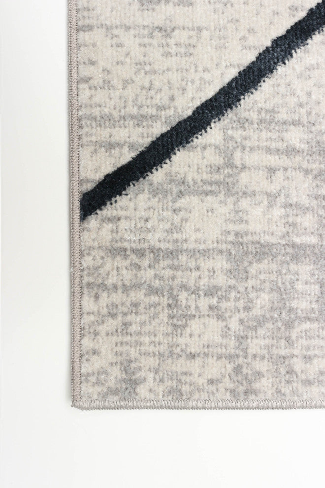Aqua Damali Area Rug, Ivory/Blue, 2'6"x8'