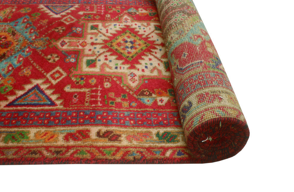 Fine Vintage Distressed Marland Red/Beige Runner, 2'8x10'7
