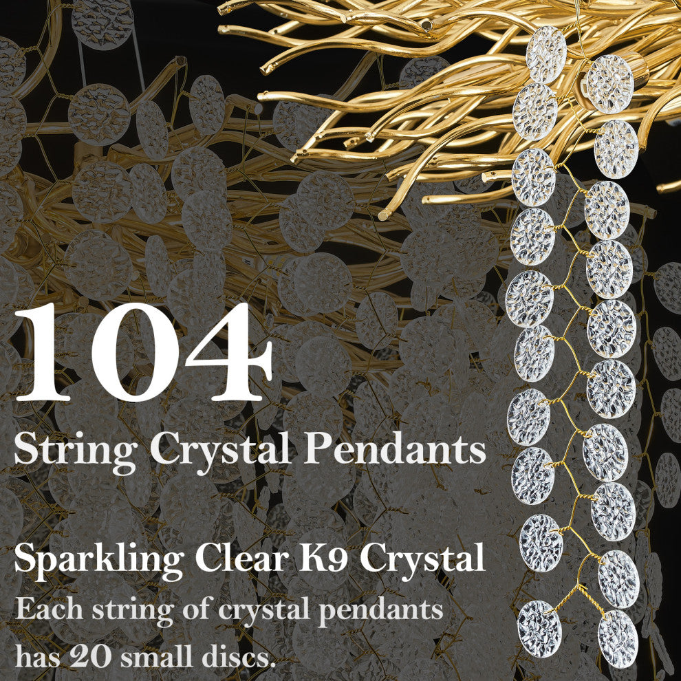 Akari Tree Branch Chandelier Lighting, L63"
