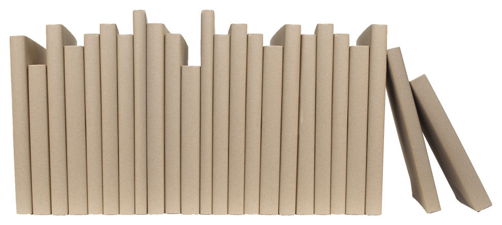 Decorative Books - Khaki Oversized Paper Wrapped - Tan Books By The Foot