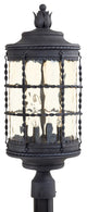 4-Light Post Mount, Spanish Iron With Champagne Glass
