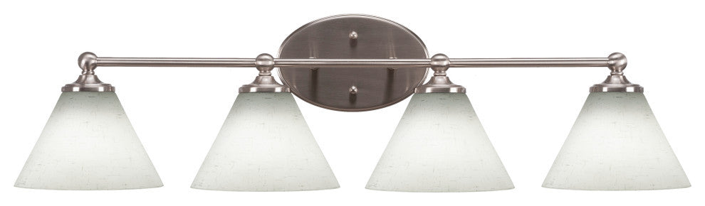 Capri 4-Light Bath Bar, Brushed Nickel/White Muslin