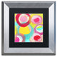 'Colorful Sun Circles Square 5' Framed Art, Silver Frame, Black Matte, 11x11