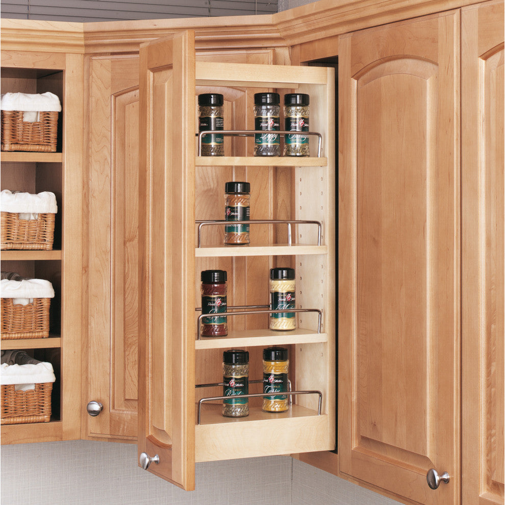 Wood Wall Cabinet Pull Out Organizer, 5"