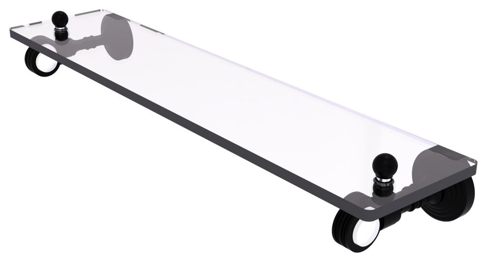 Pacific Grove 22" Glass Shelf with Dotted Accents, Matte Black