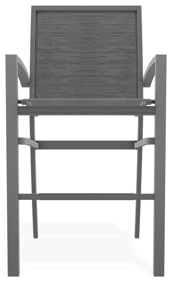 Kendall Sling Bar Height Stackable Outdoor Stool, Collect Charcoal/Graphite
