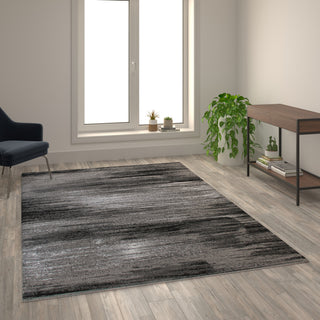 Rylan Collection Abstract Pattern Area Rug-Grey - 6' x 9'