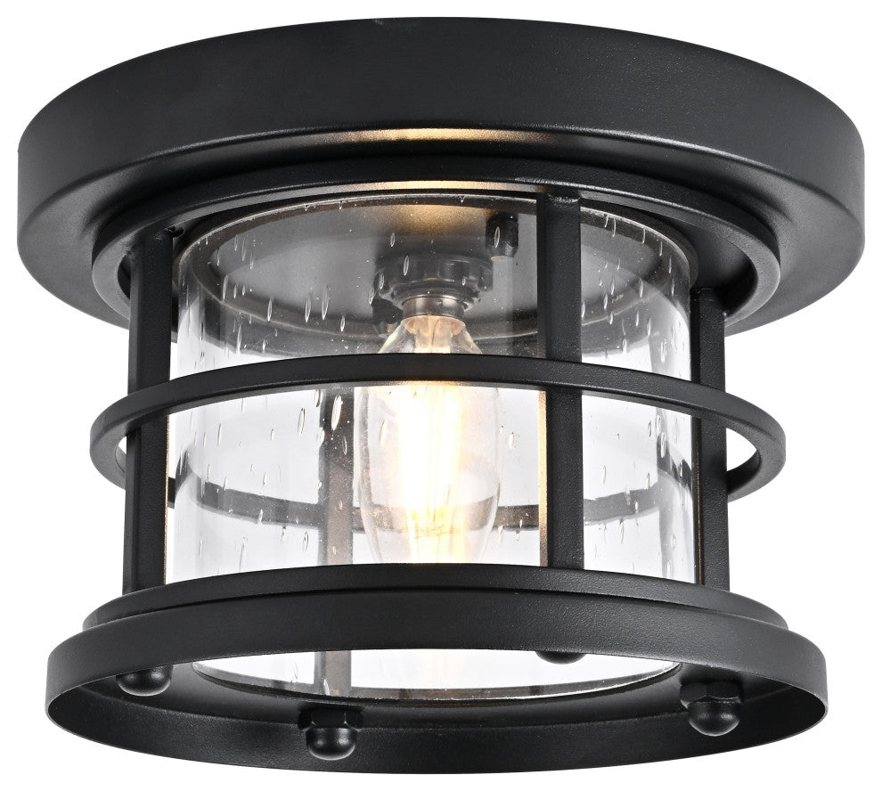 Home Living 8" Outdoor Flush Mount, Black