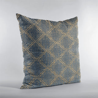 Plutus Blue Diamond Cut Diamond Luxury Throw Pillow, 18"x18"