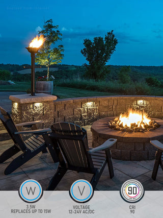 24 Pack 5CCT 7 Inch Retaining Wall Lights, Surface & Recessed Mounted