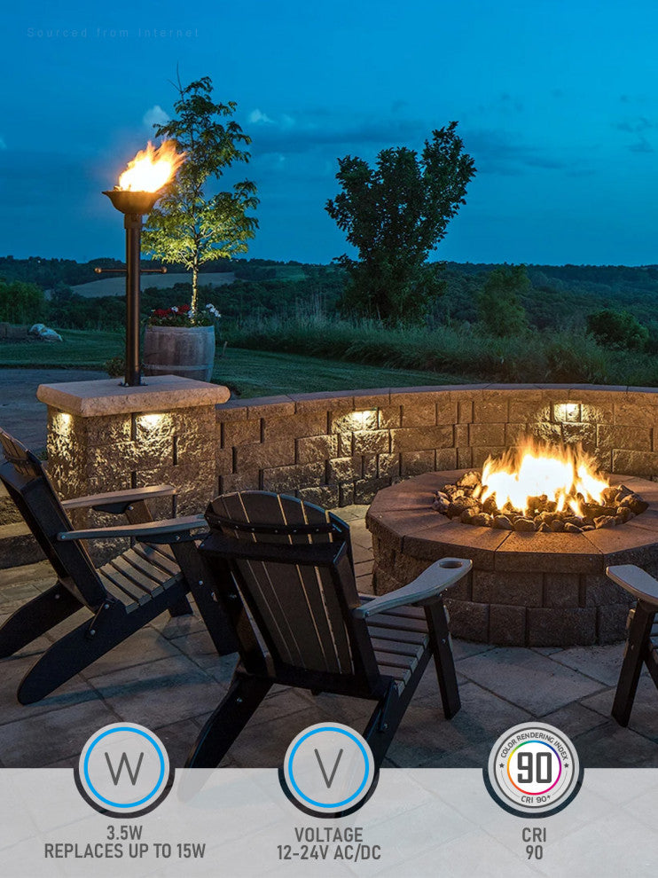 24 Pack 5CCT 7 Inch Retaining Wall Lights, Surface & Recessed Mounted