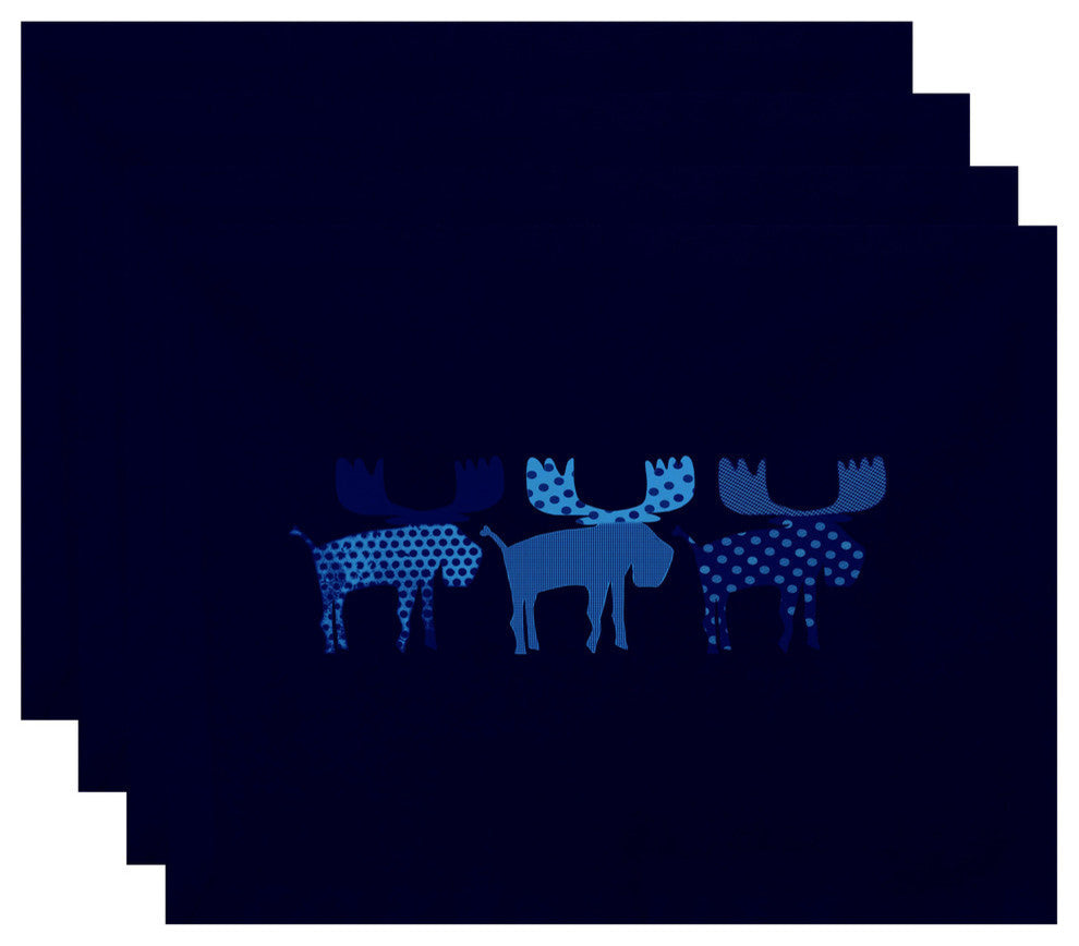 Decorative Holiday Placemat, Set of 4, Animal Print, Blue