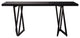 63" Rectangular Dining Table Black Solid Wood Table Top Square Metal Base, Black