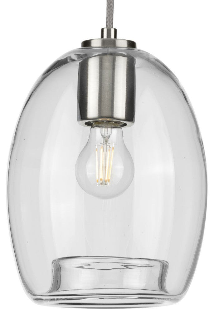 Caisson Collection Brushed Nickel 1-Light Mini-Pendant