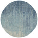 8 Round Navy and Light Blue Abstract Area Rug