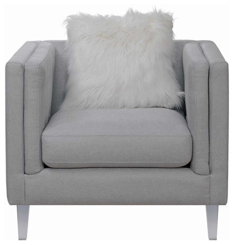 Upholstered Room Chair, Light Gray