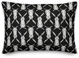 Modern Grey Bunnies 14x20 Lumbar Pillow Cover