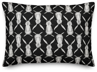 Modern Grey Bunnies 14x20 Lumbar Pillow Cover