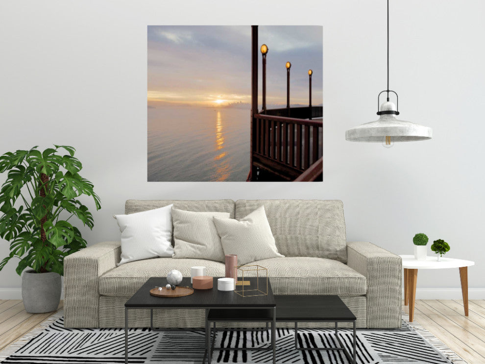 Sunset View on the Balcony 1 Giclee Wrap Canvas Wall Art