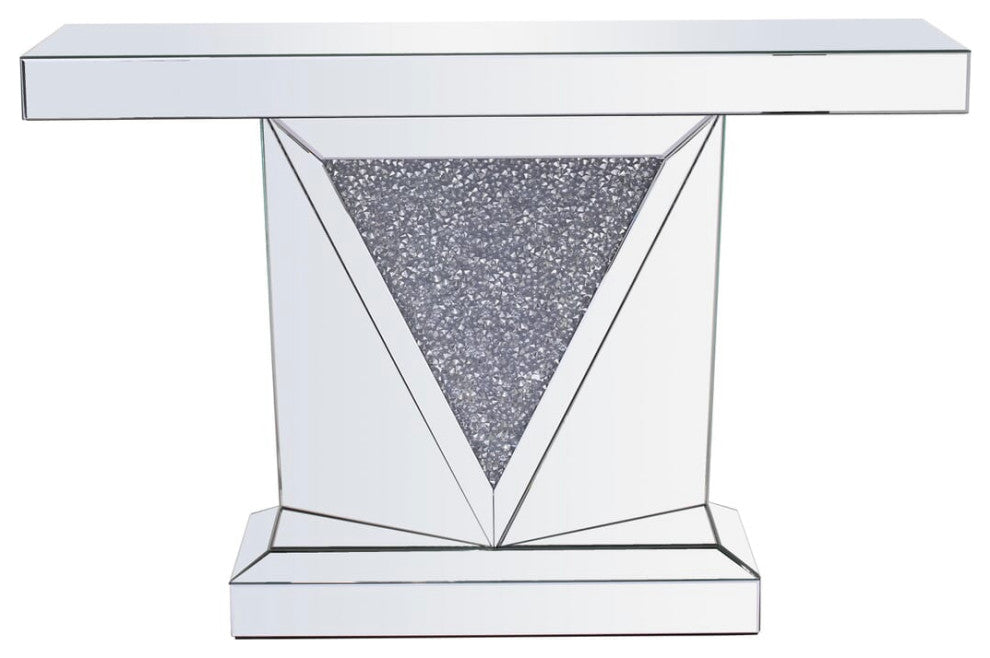 Elegant MF92009 47"Rectangle Crystal Console Table Silver Royal Cut Crystal