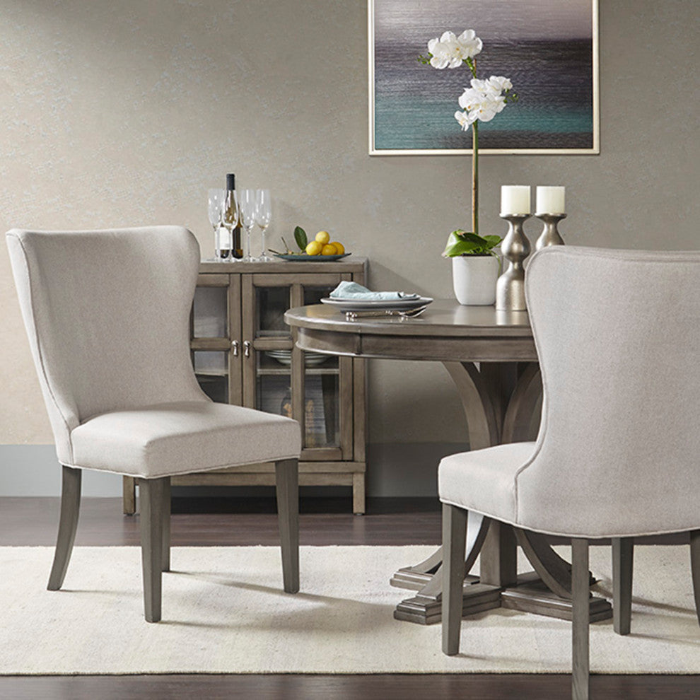Madison Park Signature Helena Winged Dining Side Chair, Cream, Dining Chair