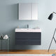 Valencia 40" Dark Slate Gray Wall Hung Bathroom Vanity, Medicine Cabinet
