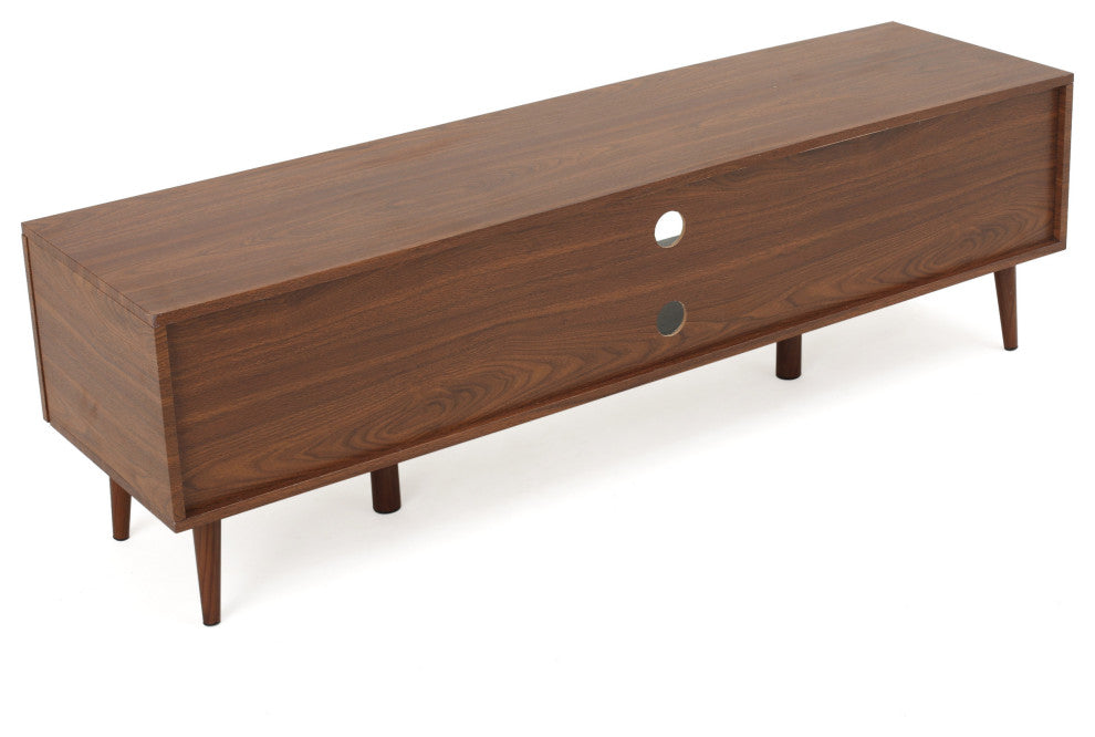 GDF Studio Reginald Mid Century Design Tv Stand, Walnut