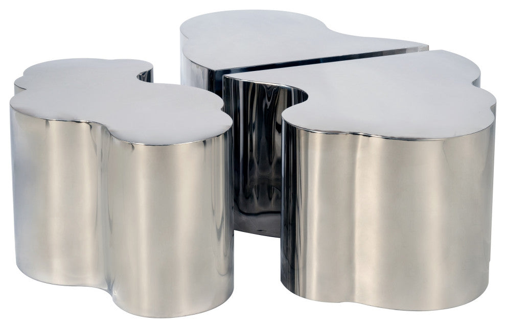 Luca Coffee Table, Silver, 2-Piece Set