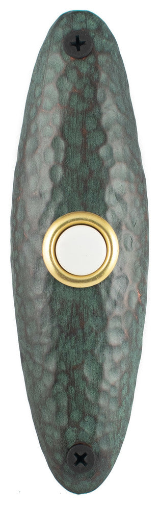 Hammered Doorell, Handmade Luxury Hardware, Verde