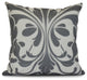 Gray British Colonial, Geometric Print Pillow, 26"x26"