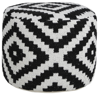 Modern Geometric Medallion Pouf Ottoman