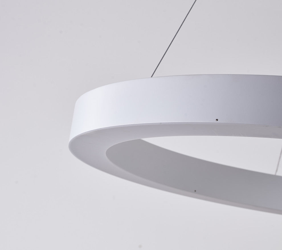 LED Chandelier, Matte White