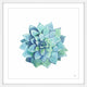 "Echeveria Blue Star" Framed Painting Print, 18"x18"