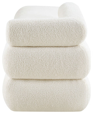 Kennedy Upholstered Bench, Cream, Teddy Fabric