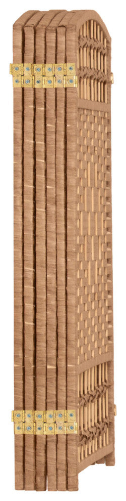 3 ft. Short Fiber Weave Room Divider Natural 6 Panels