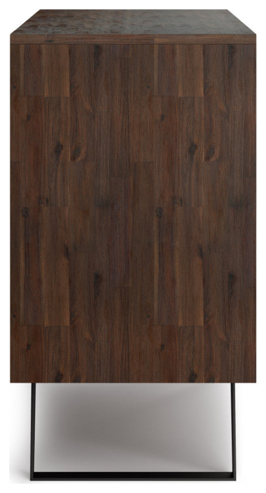 Lowry SOLID ACACIA WOOD TV Media Stand For TVs up to 70 inches, Charcoal Brown