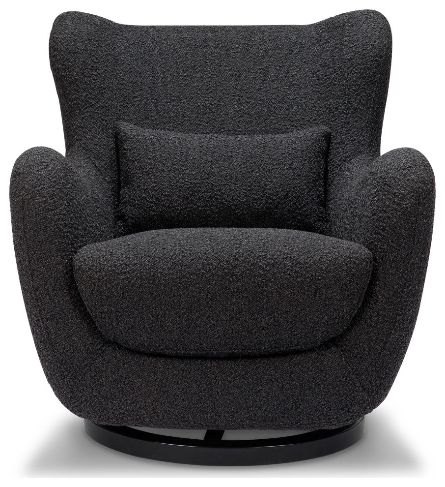 Solstice Swivel Glider, Black Boucle