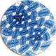 Blue Symmetrical Flower Design, Floral Disc Metal Wall Art, 36"