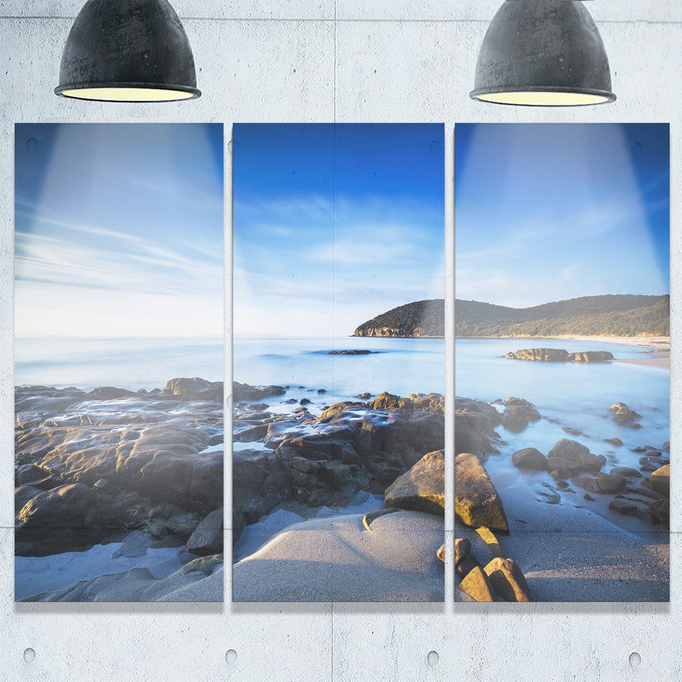 "Cala Violina Bay Beach in Maremma" Metal Wall Art, 3 Panels, 36"x28"
