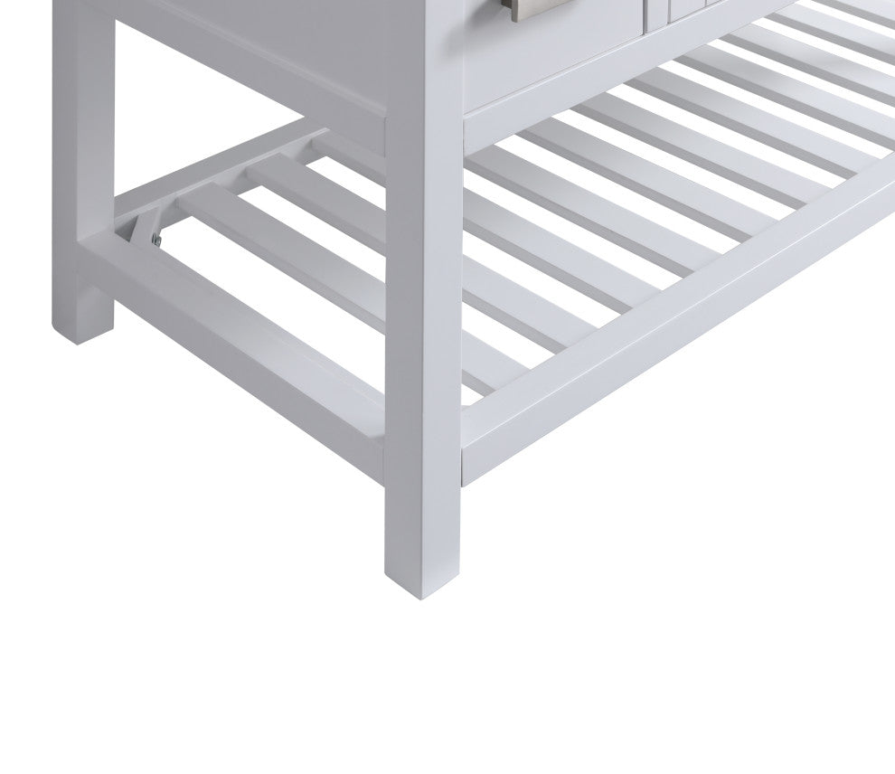 Monaco Bathroom Vanity Base Cabinet Without Top, White, 48", Single Sink