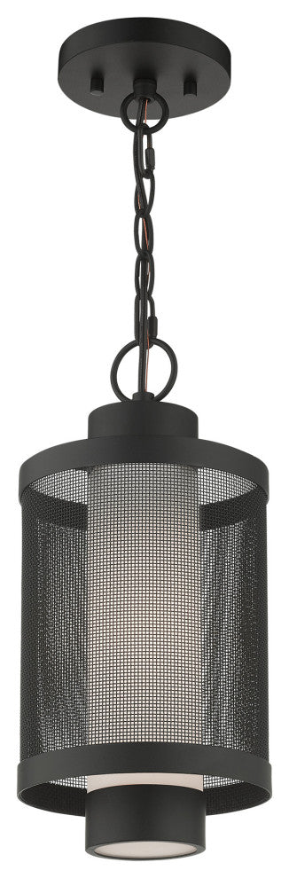 Livex Lighting Nottingham 1 Light Textured Black Medium Outdoor Pendant Lantern