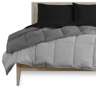 Reversible Bed-in-a-Bag, Light Gray/Gray Black, Cal King