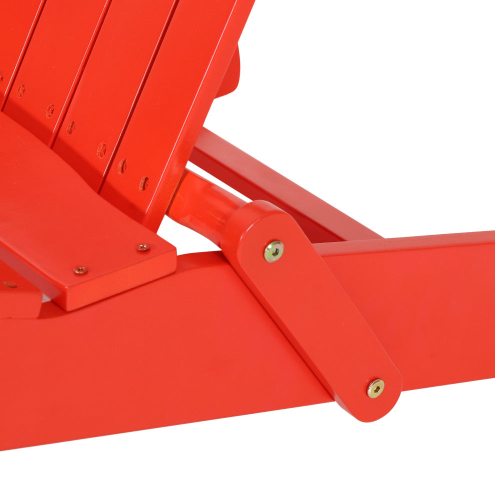 Cartagena Outdoor Acacia Wood Folding Adirondack Chair, Set of 4, Red