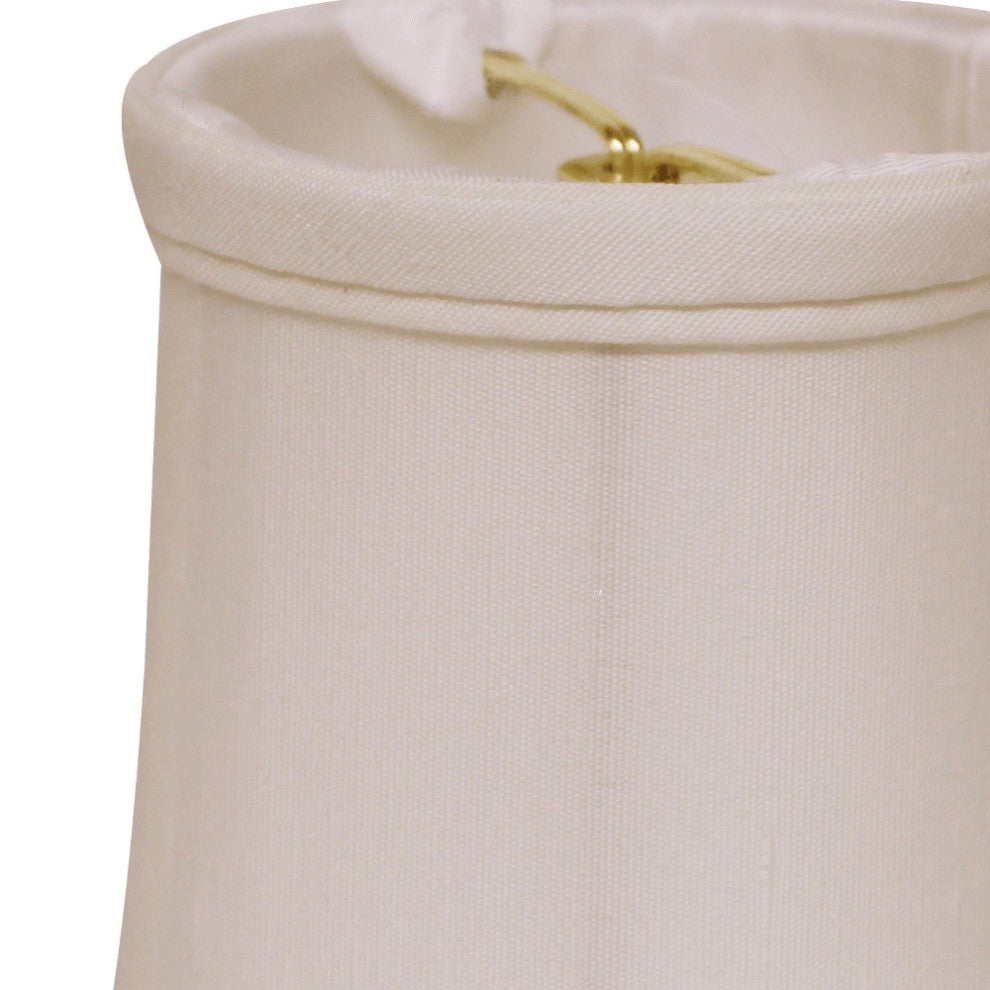 4" White Set of 6 Slanted Chandelier Tissue Shantung Lampshades