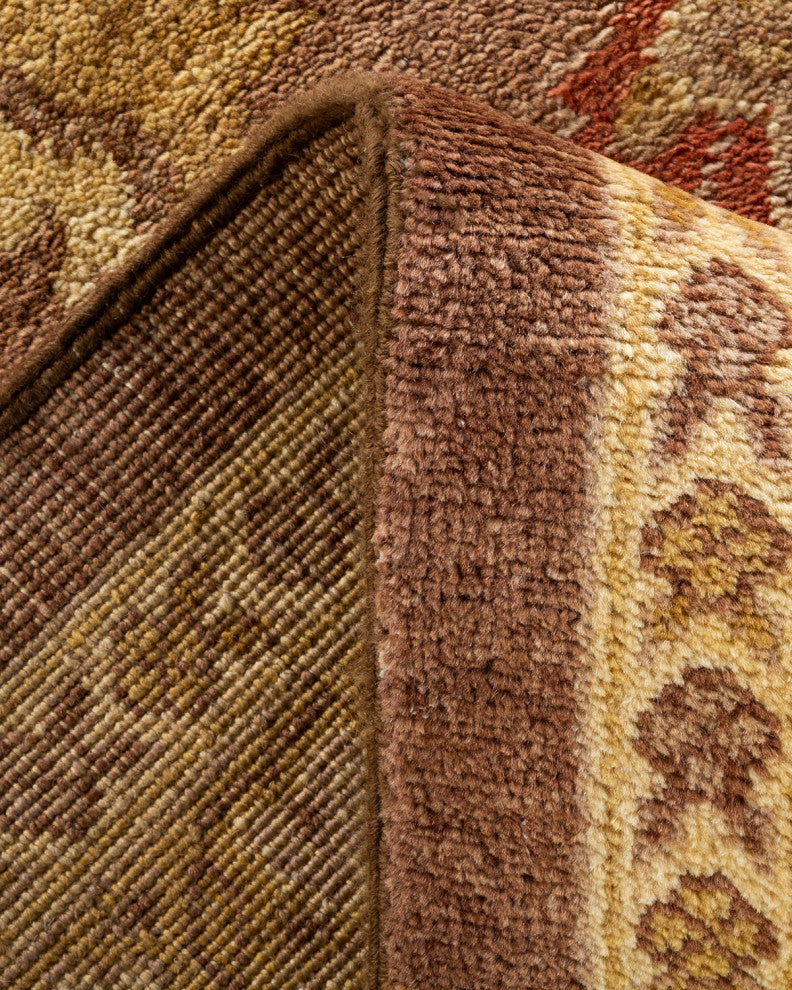Eclectic, One-of-a-Kind Hand-Knotted Area Rug Brown, 12' 0 x 14' 10