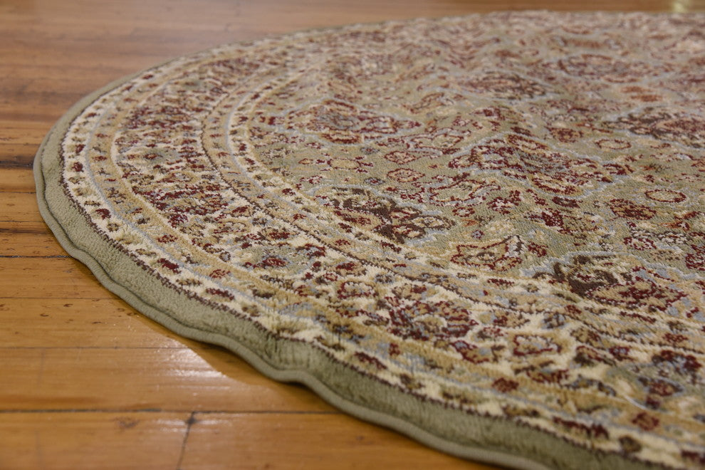 Unique Loom Light Green Colonial Voyage 6'x6' Round Rug