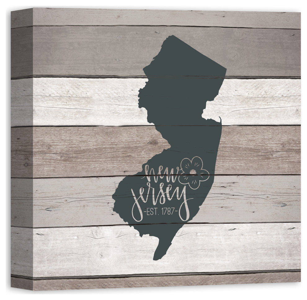 New Jersey Established 16x16 Canvas Wall Art
