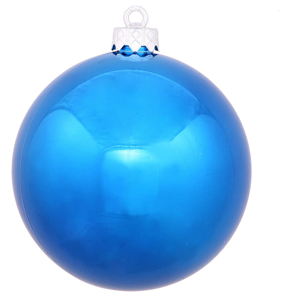Vickerman 3" Shiny Ball UV Drilled, Set of 12, Blue