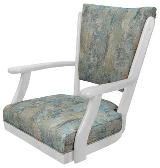 Classic Caster Swivel Dining Chair on Wheels, Solid Wood, Poet Sky - White